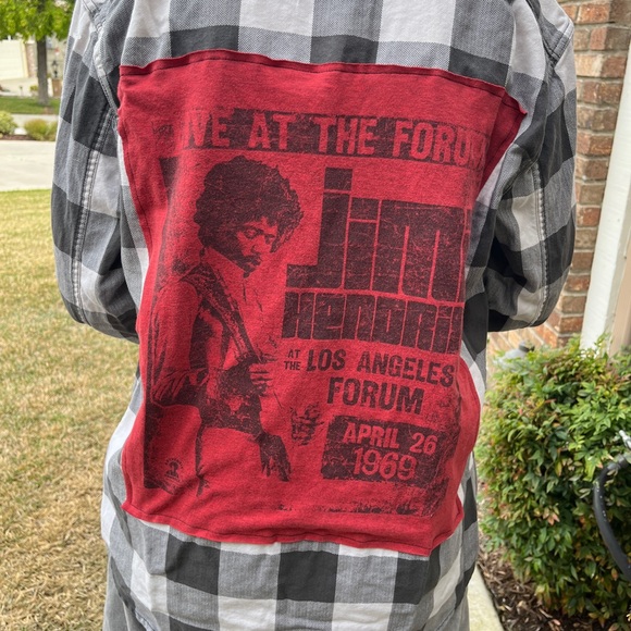 J. Crew Other - Jimi Hendrix Flannel Shirt upcycled unisex Size Medium M J. Crew